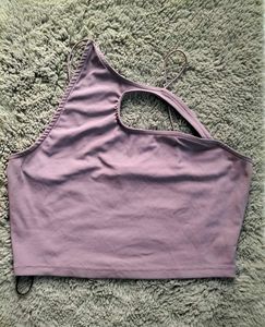 Lilac Asymmetrical Crop Top