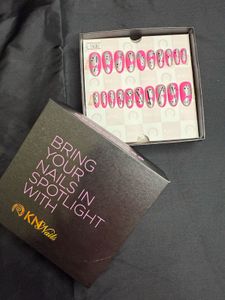 (Sale) Hot Pink Long Press On Nails Oval Shape