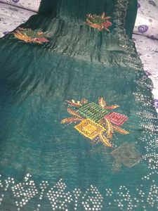 Elegant Green Embellished Saree