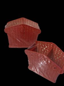 Red Plastic Woven Baskets