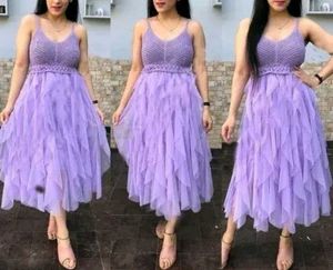 Crochet Mesh Partywear Dress