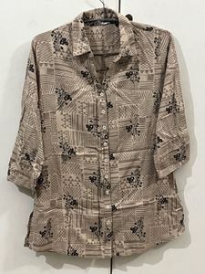 Patterned Button-Down Shirt