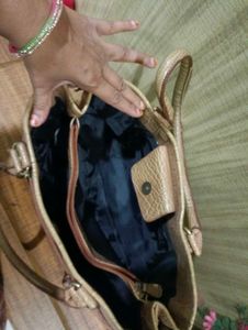Vintage Tan Crocodile Embossed Handbag