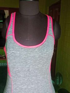 Athletic Tank Top - Gray &amp; Pink