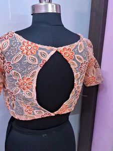 Elegant Peach Floral Blouse
