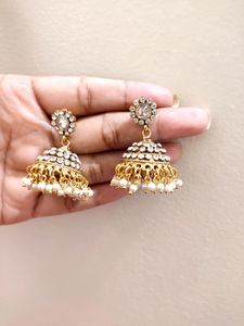 Awesome Quality Stone and pearl Jhumka's