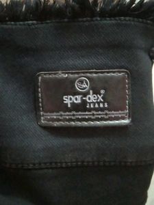 High Waisted Black Jeans with White Stripe