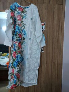 Beautiful PURE COTTON CHIKANKARI Kurti..