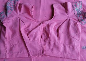 Pink Dress Material Saree