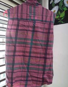 Vintage Pink Plaid Sleeveless Shirt