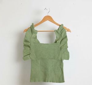 Cute Green Ruffle Top