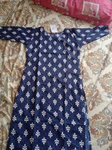 Blue Floral Print Kurta
