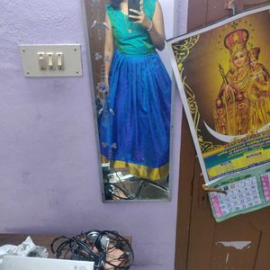 Blue &amp; Gold Lehenga Skirt