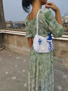 !! Price Drop !! Crocheted Coastal Shoulder Bag