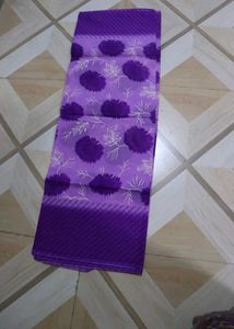 Purple Floral Print Saree