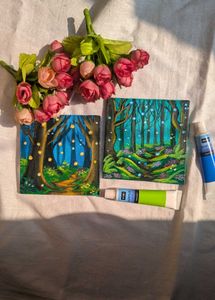 Mini Original Forest Acrylic Paintings (Set of 2)