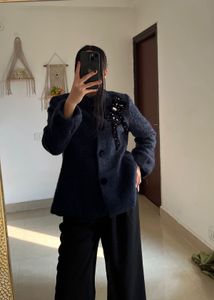 NAVY BLUE Embellished Coat 🎀