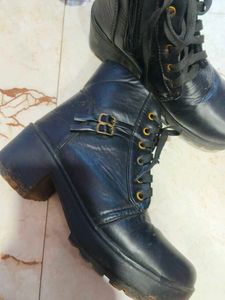 Black Lace-Up Ankle Boots