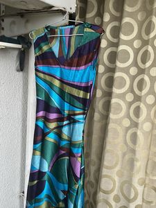 Retro Print Maxi Dress
