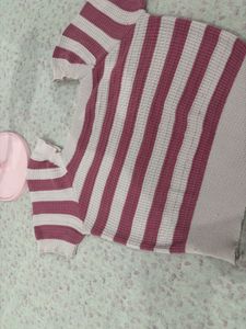 Striped Pink Knit Top