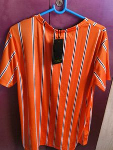 Rodzen Orange Striped Tee - Size L