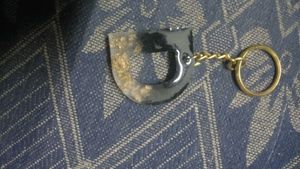 Letter D Resin Keychain