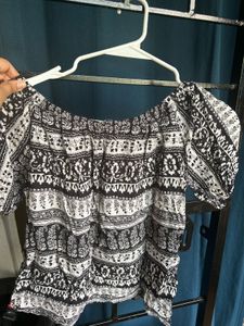 Boho Print Off-Shoulder Top