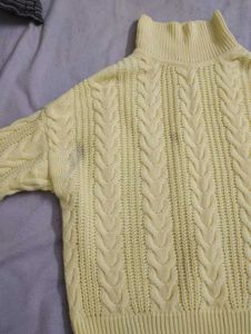 Yellow Cable Knit Pullover