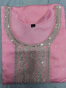 Pink Chanderi cotton Woven Design Kurta Sets😍