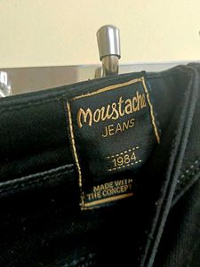 A Black Cotton With Lycra Jeans