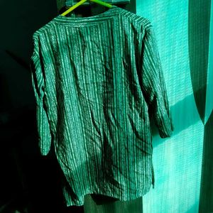 Striped Green Kurti Top