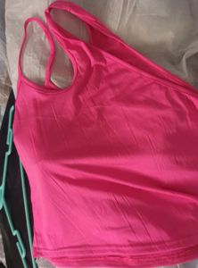 hot pink one-shoulder top