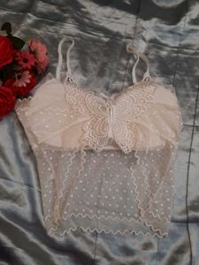 White Polka Dot Lace Cami