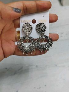 Silver Jhumka Earrings