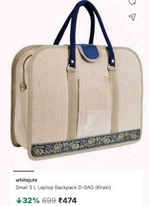 Elegant Beige Colour Jute Handbag