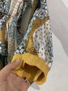 Nude Printed Short Frock