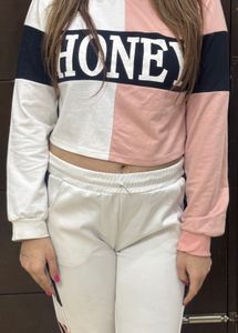 Trendy White Track Pants with pull over