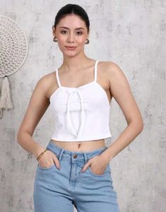 Shein Spaghetti Strap Ruched Bow Detail Ribbed