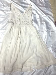 Boho Cream Mini Dress with Crochet Detail