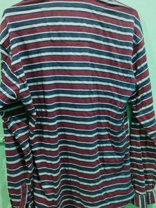 Status Striped Quarter Zip T Shirt