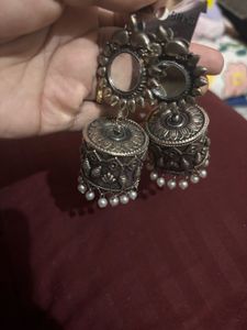 Oxidized Jhumka Earrings