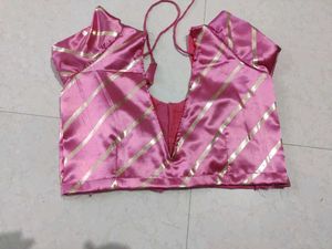 Pink Striped Lehenga Choli Set