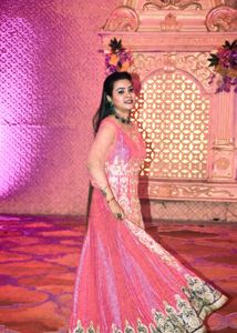 Elegant Pink Embroidered Heavy Gown