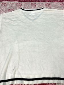 White V-Neck Sweater