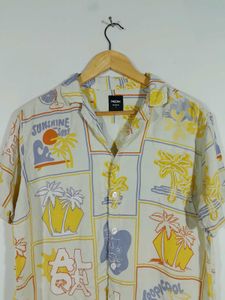 Cream Printed Shirt For Men&#39;s