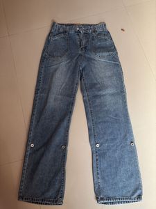 Vintage Wash Wide Leg Jeans