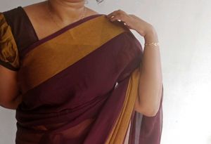 Purple Saree With Golden Border Withblouse Piece