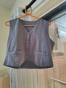 Gray Suit Vest &amp; Pants Set