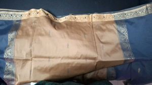 Elegant Grey Saree With Golden Border