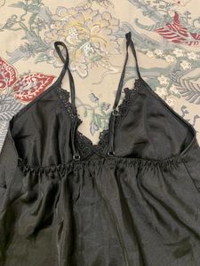 Black Satin Women Lingerie